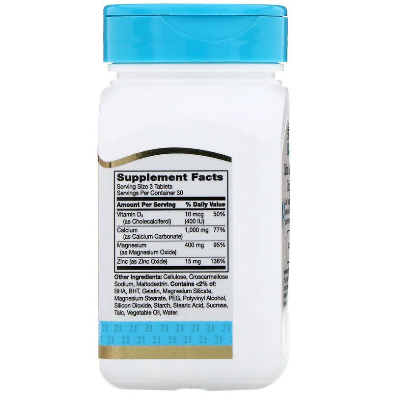 21st Century Calcium Plus D3 Vitamin Supplement 1000mg- 90 Tablets - Image 2